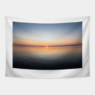 Calm serene sunrise lake scenery Tapestry