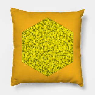 isometric yellow triangles in hexagon Pillow