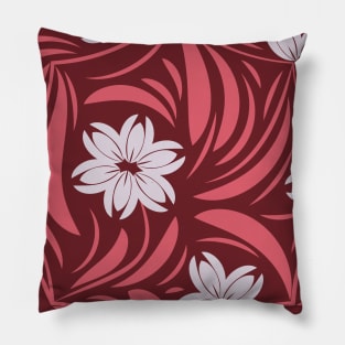 Abstract folk floral art. Flowers print, poster. Pillow