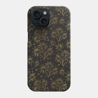 Golden Fireworks In The Dark Phone Case