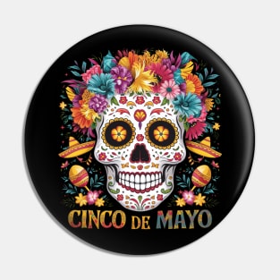 Cinco De Mayo Women Girl Kids Mexican Skull Fiesta 5 De Mayo Pin