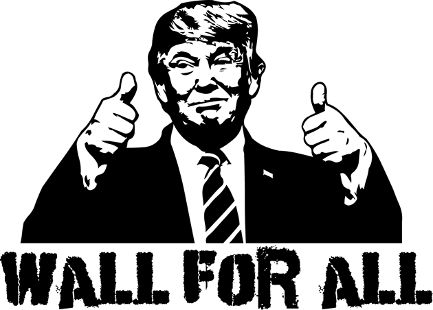 Donald Trump: Wall For All Kids T-Shirt by Spacamaca