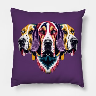 American Foxhound Dog Vintage Illustration Pillow