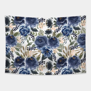 Blue peonies flowers pattern #1 Tapestry