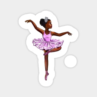 African american ballerina  in lavender purple tutu-#006- brown skin black ballerina Magnet