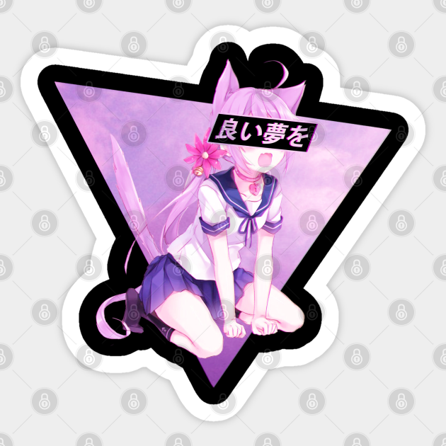 Neko Girl Pink Sad Japanese Anime Aesthetic Neko Girl Sticker Teepublic Sad anime kawaii anime anime manga pink aesthetic aesthetic anime manga rosa pink pink wallpaper anime otaku anime pixel art. neko girl pink sad japanese anime aesthetic