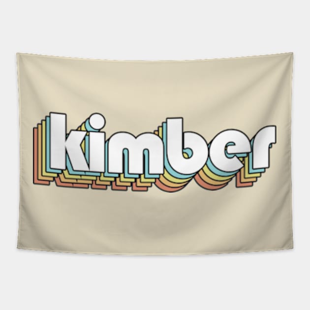 Kimber - Retro Rainbow Typography Faded Style Tapestry by Paxnotods