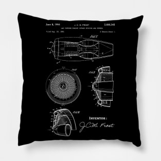 Gas Turbine Engine 1954 Patent / Gas engine Patent illustration / engineering gift idea Pillow