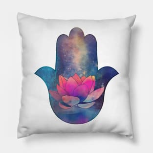 hamsa lotus Pillow