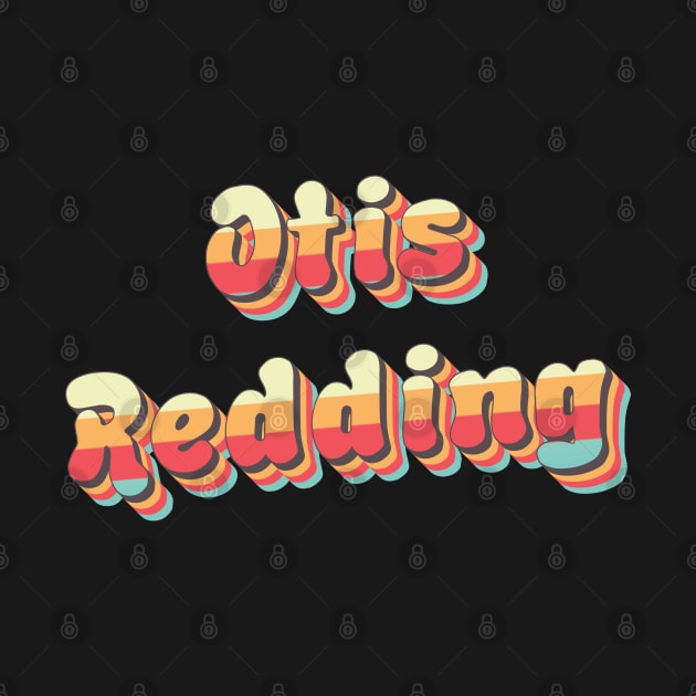 Otis Redding Retro Stacked Rainbow Faded Typography by Classic Cassette