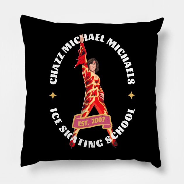 Chazz Michael Michaels Ice Skating School - Est. 2007 Pillow by BodinStreet