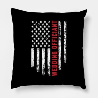 Wedding Officiant American Flag Wedding Pillow