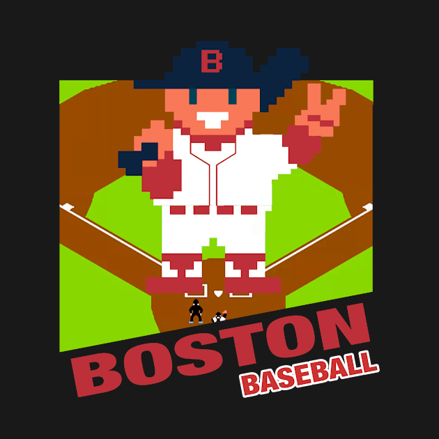 Boston Baseball 8 bit pixel art cartridge design by MulletHappens