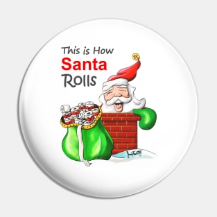 Santa Claus with Toilet Paper Gift V2 Pin