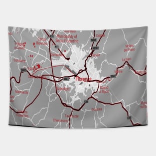 Florence red/ grey map Tapestry