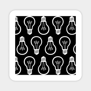 Lightbulb Black and White Pattern Magnet