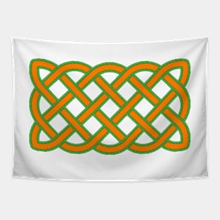 Green and Orange Celtic-knot Tapestry