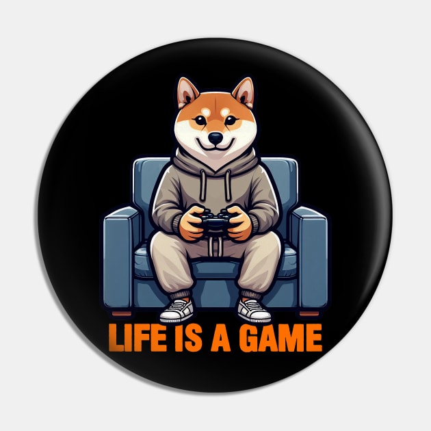 Life Is A Game meme Shiba Inu Gamer Play Video Games Pin by Plushism