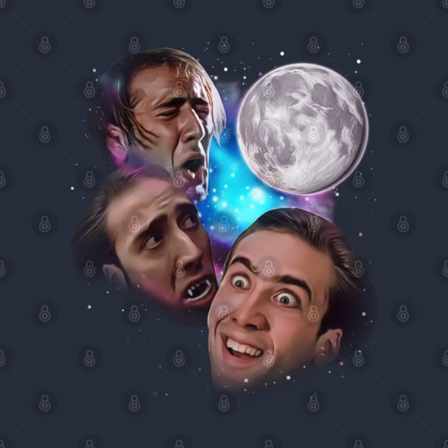 Nic Cage Howl at the Moon by darklordpug