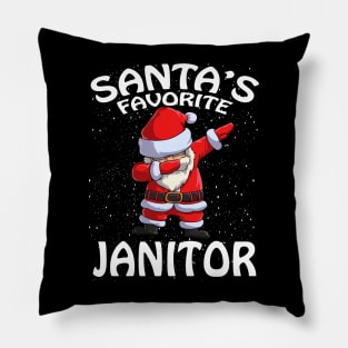 Santas Favorite Janitor Christmas Pillow