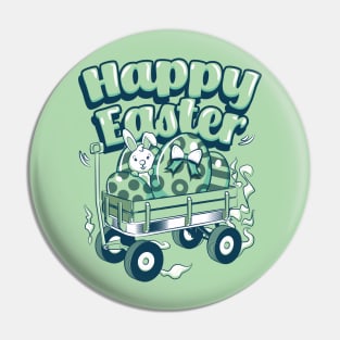 Easter Shirt Bunny Egg Hunt Wagon Pin