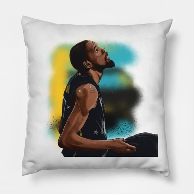 Kevin Durant Pillow by tea rent illustrations