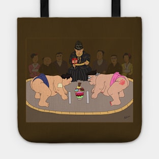 Japanese Sumo wrestlers fighting for ice cream dessert Tote