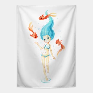 Girl In A Beach Tapestry