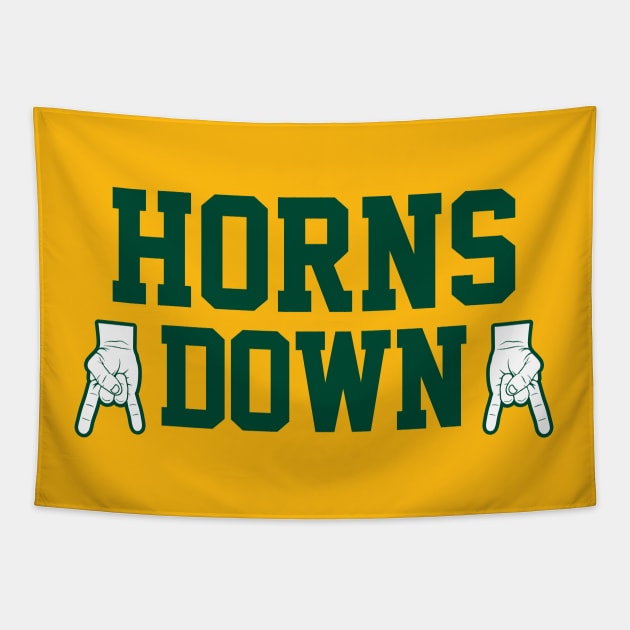 Horns Down - Gold/Green Tapestry by KFig21