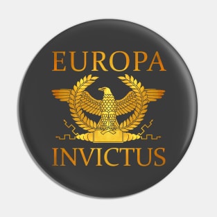 Europa Invictus - Gold Eagle on Gray Pin