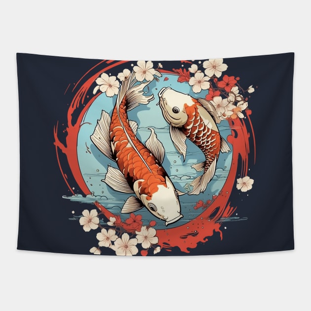 Koi fish and Water - Koi Fish - Tapestry