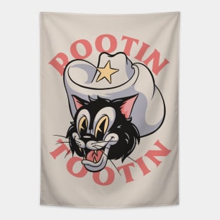 Rootin Tootin - Cowboy Cat Retro Cartoon Mascot Tapestry