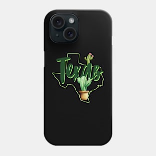 Texas State Map Pride Cactus Phone Case