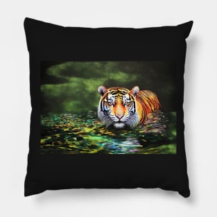 Tiger In The Water Pillow