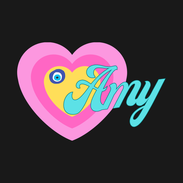 Amy in Colorful Heart Illustration by jetartdesign