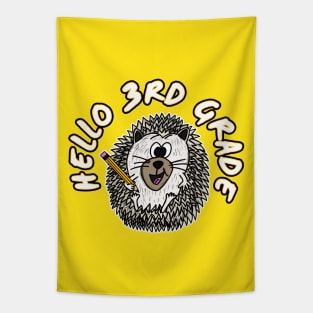 Hello 3rd Grade Hedgehog Back To School 2022 Tapestry
