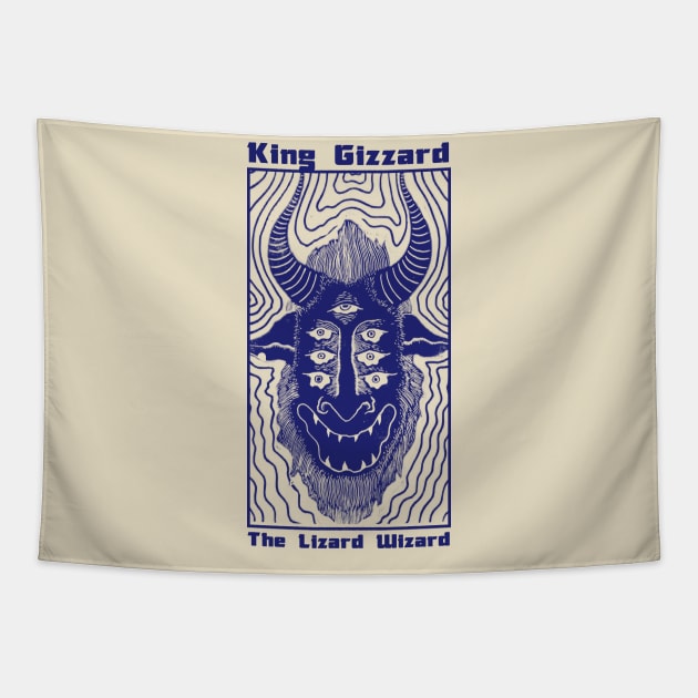 The King Gizard And Wizard Lizard Tapestry by Kishiton