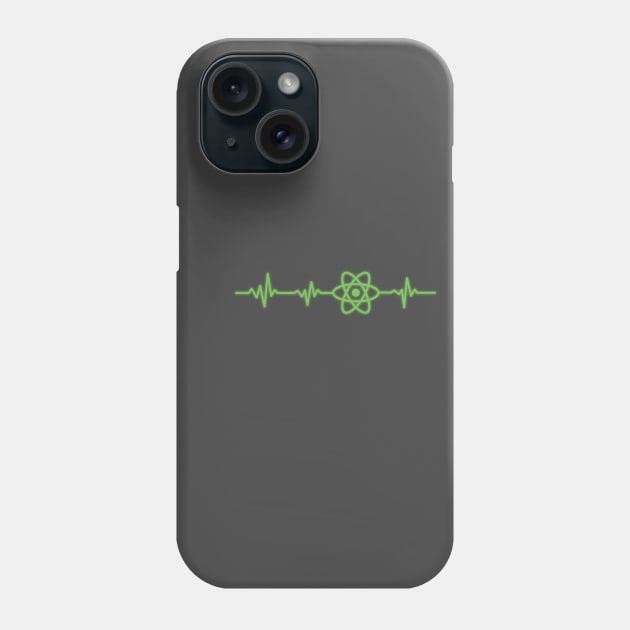 ReactJS HeartBeat Green Pulse on ECG Monitor Phone Case by mangobanana