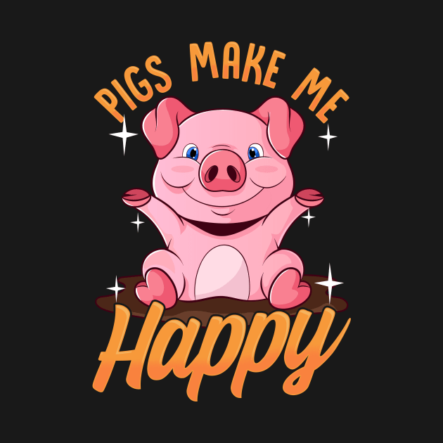 Pigs Make Me Happy Adorable Piglet by theperfectpresents