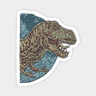 angry face raptor dinosaur Magnet