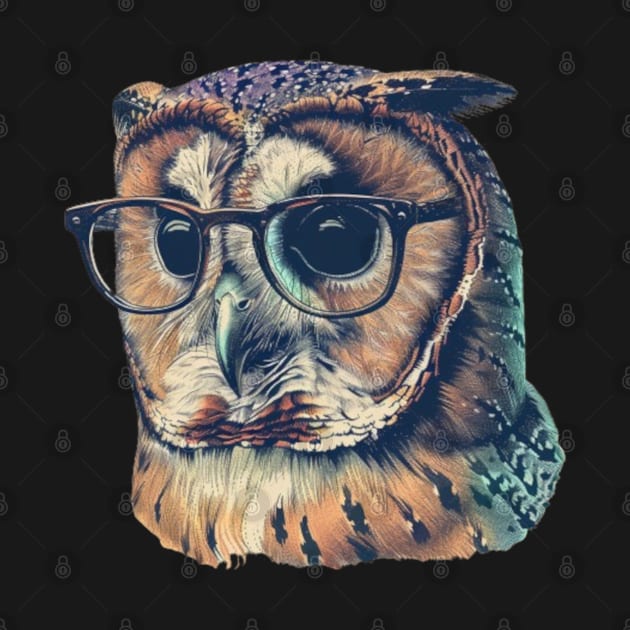 Barn Owl Brainiac: The Wise-Guy Spectacled Tee by Carnets de Turig