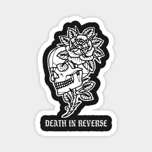 Skull with flowers Death In Reverse Tattoo Flash Magnet