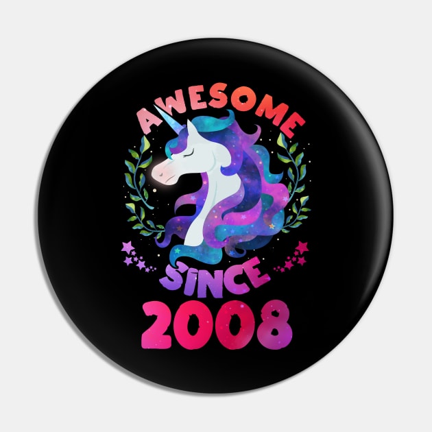 Cute Awesome Unicorn Since 2008 Funny Gift Pin by saugiohoc994
