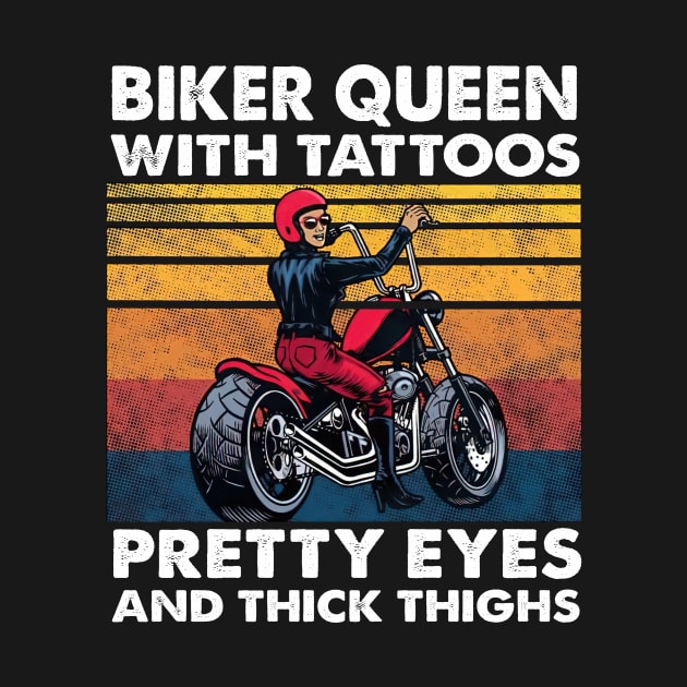 Biker Queen With Tattoos Pretty Eyes And Thick Thighs by nakaahikithuy