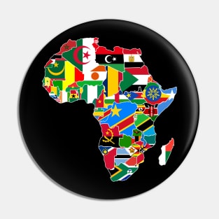 Africa Continent Map with Country Corresponding Flags | African Pride Pin