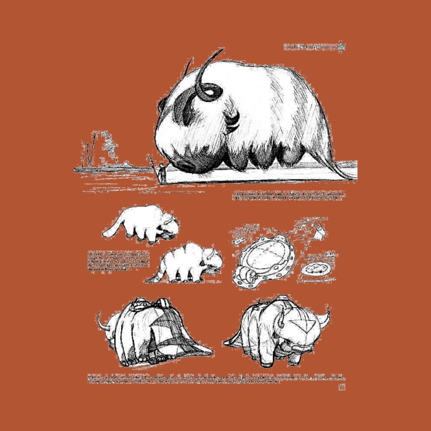 Avatar the last airbender appa sketch design animation by My_Tight_Pants