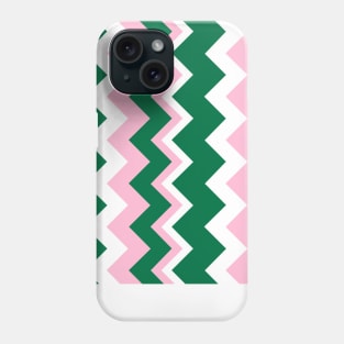 Pink, Green and White Chevron Stripes Phone Case