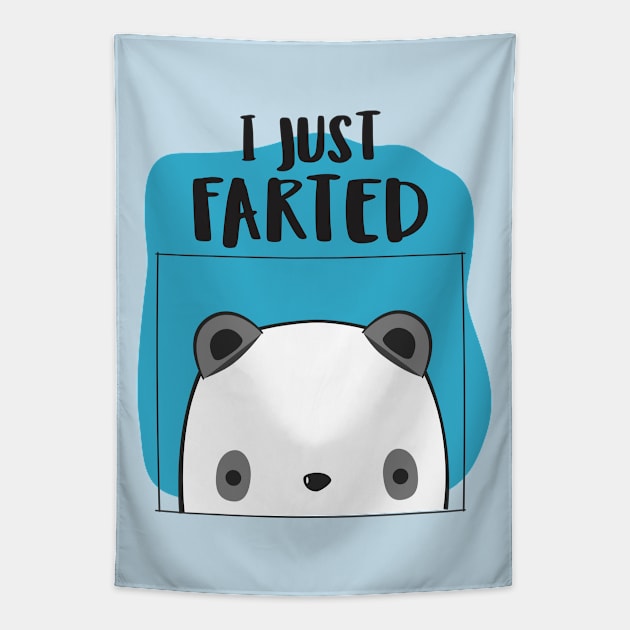 I Farted - Cute Panda But Still - The Smell We All Smelt - White Tapestry by Crazy Collective