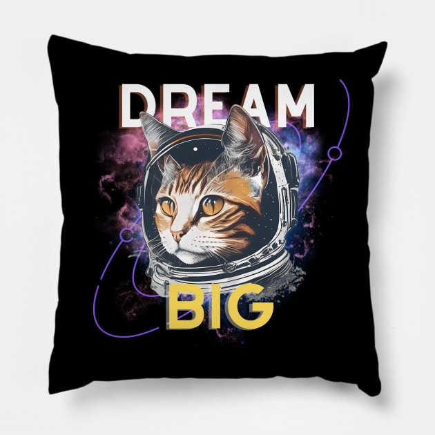 Astronout Cat Qoutes Pillow by WiseCat.id