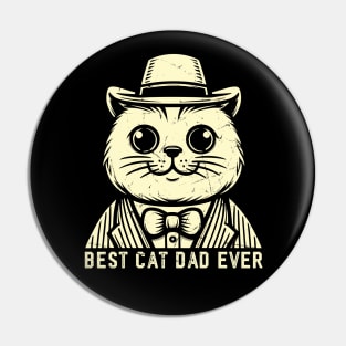 Best Cat Dad Ever // Vintage Cat Design Pin